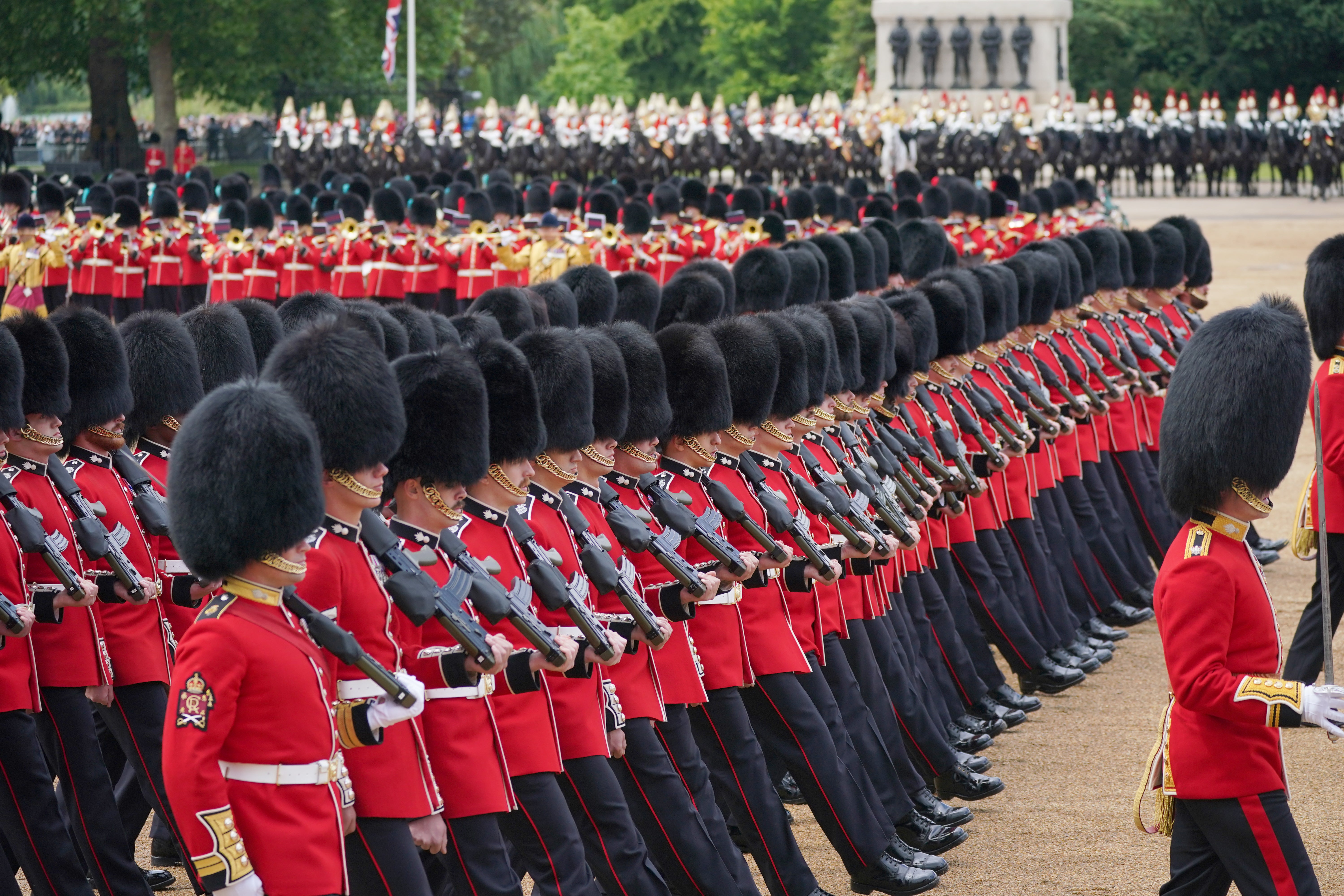 Members of the Welsh Guards during Trooping the Colour ceremony