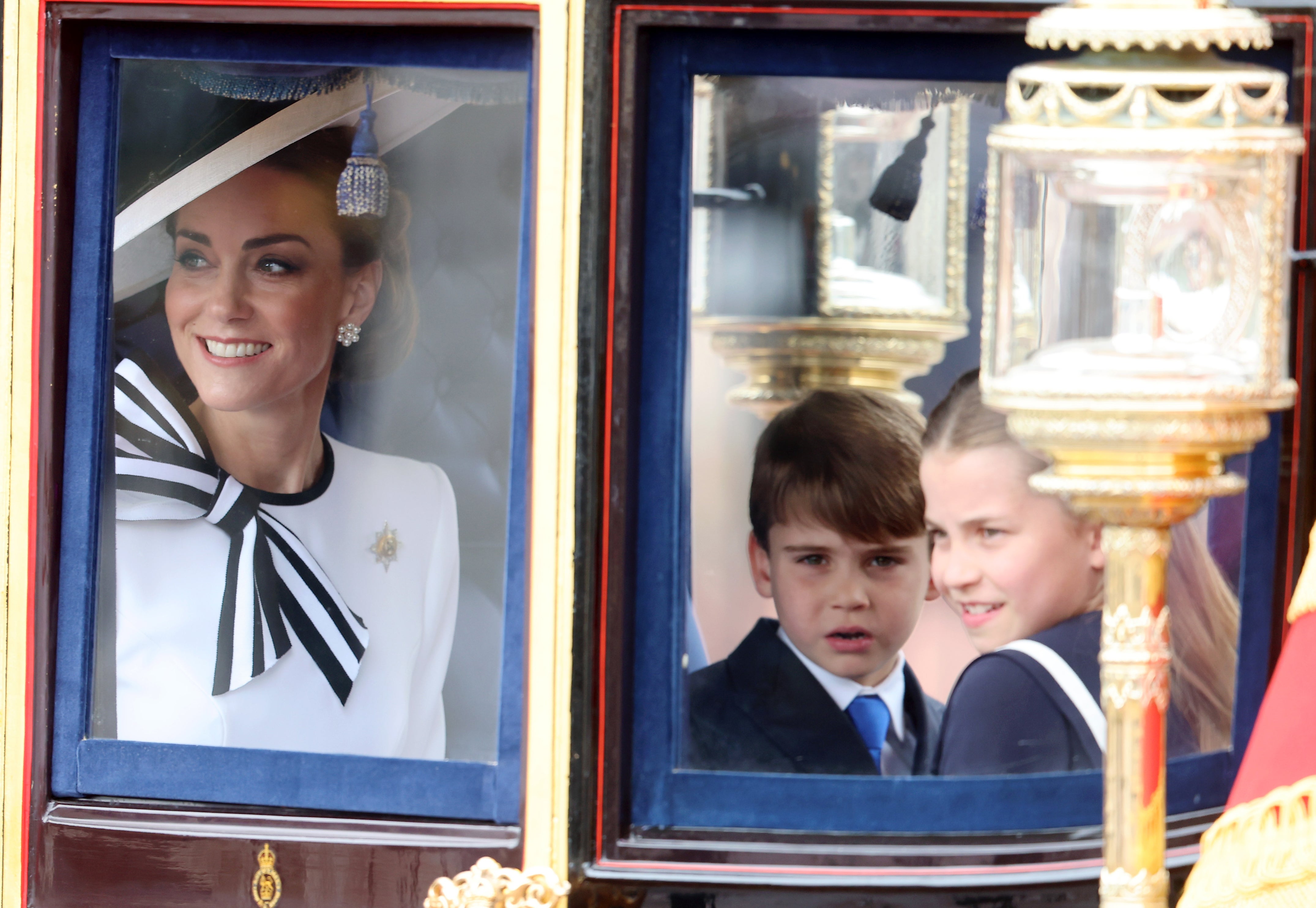 The children joined their mother Kate as she returned to public duties