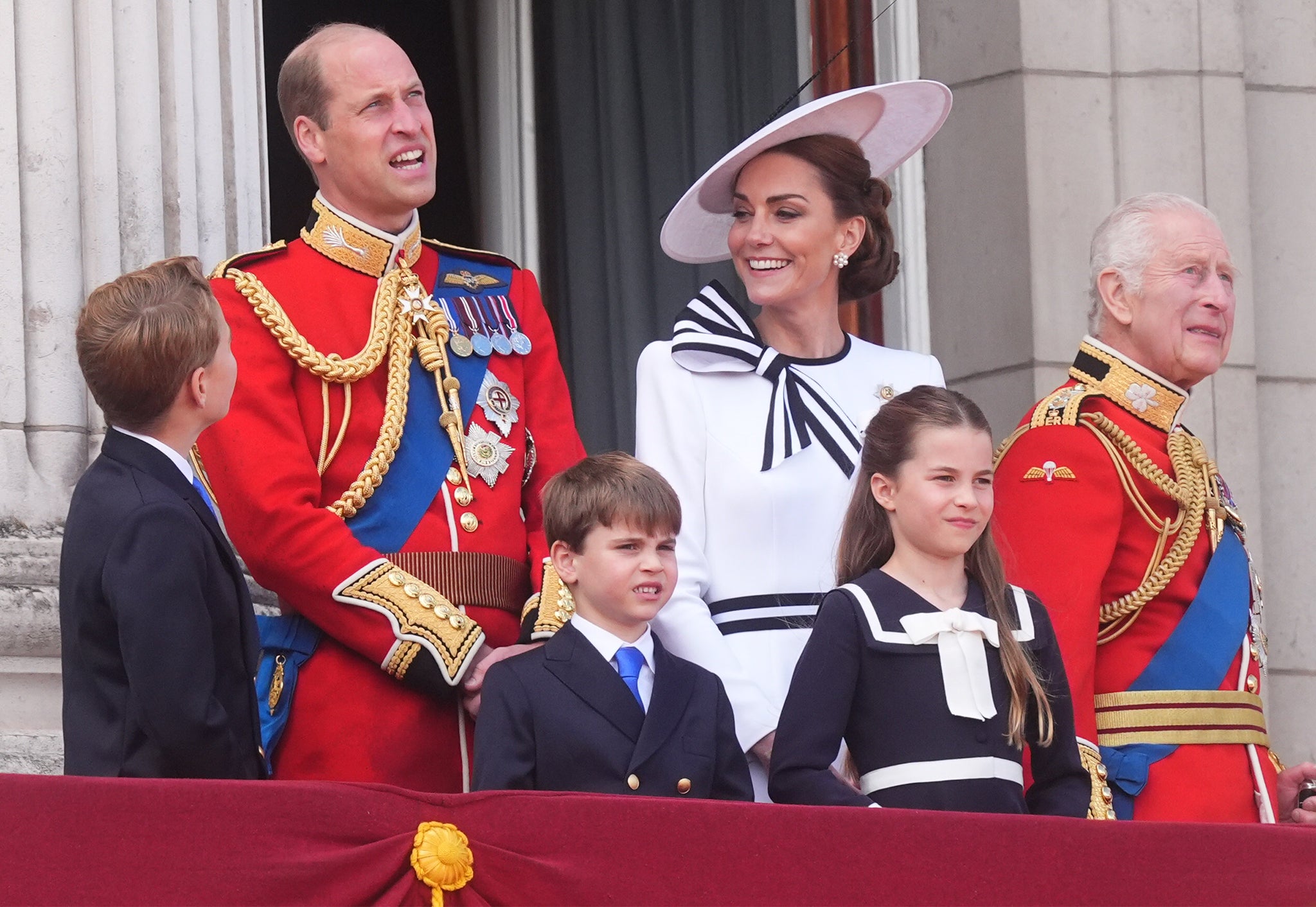 Prince William appeared in public with his wife and children for the first time this year at Trooping the Colour.