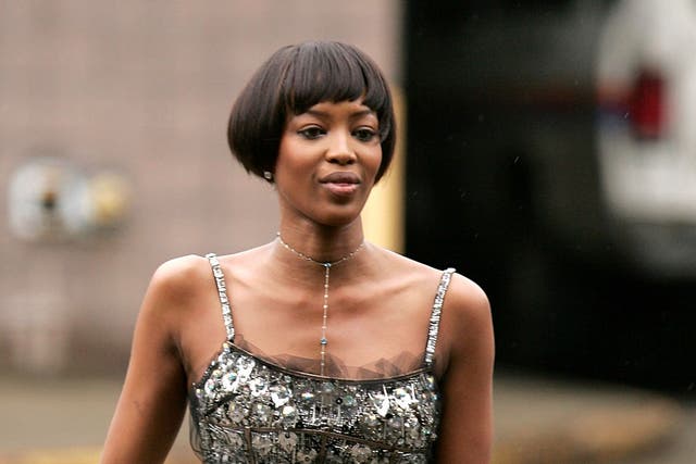 <p>Campbell wearing the D&G dress in 2007</p>