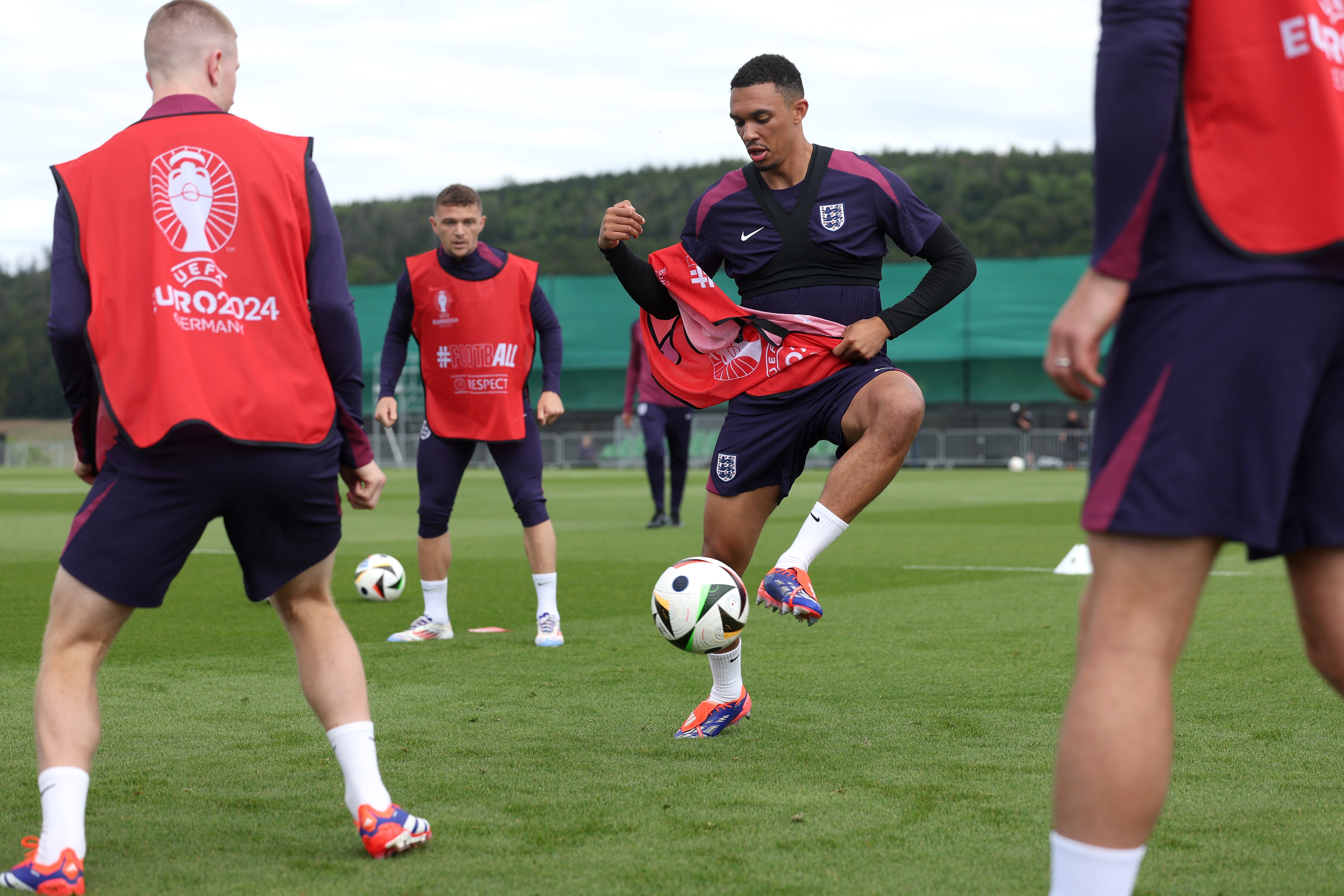 Alexander-Arnold controls the ball during Saturday’s training session