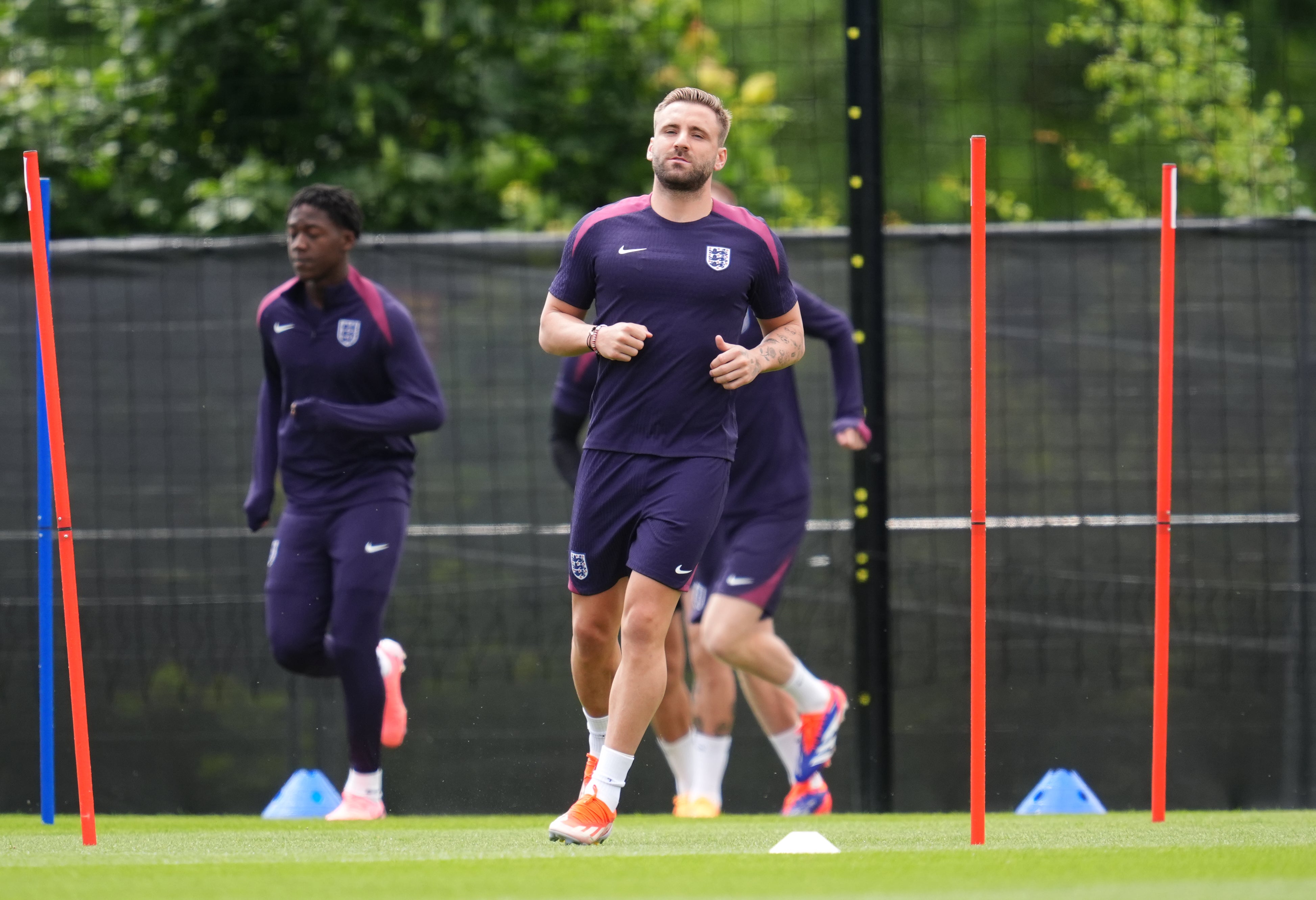Luke Shaw during a training session