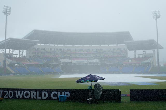 England’s World Cup clash with Namibia was reduced to 11 overs a side (Ricardo Mazalan/AP)