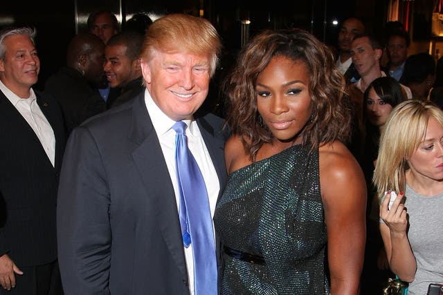 <p>Donald Trump and Serena Williams pictured at a party in New York in 2009 </p>