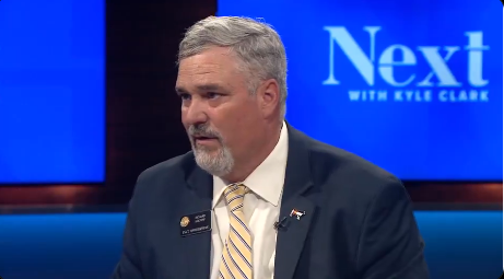 Colorado state Rep Richard Holtorf appears for an interview on Thursday with Kyle Clark on 9News. He was caught in an awkward position when grilled on an abortion he paid for.