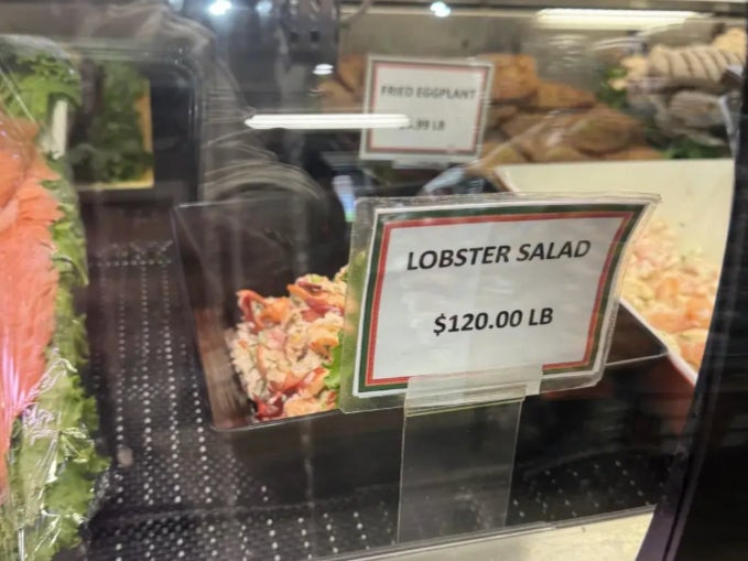 A well-known deli in East Hampton, New York, is offering a pound of lobster salad for $120
