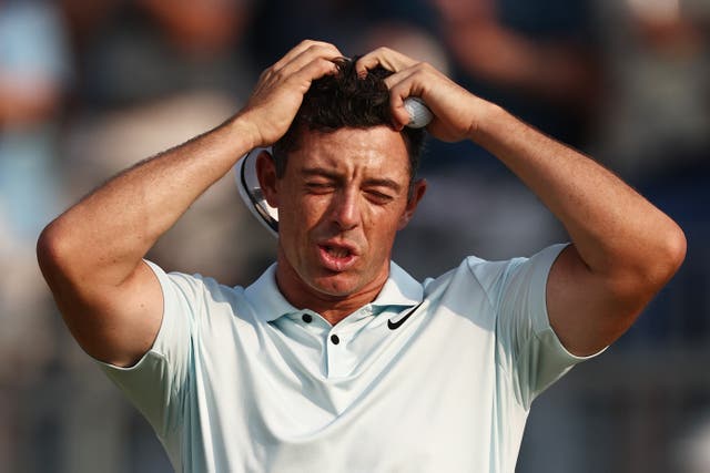 <p>Rory McIlroy made three bogeys in the final four holes, including two missed short par putts </p>