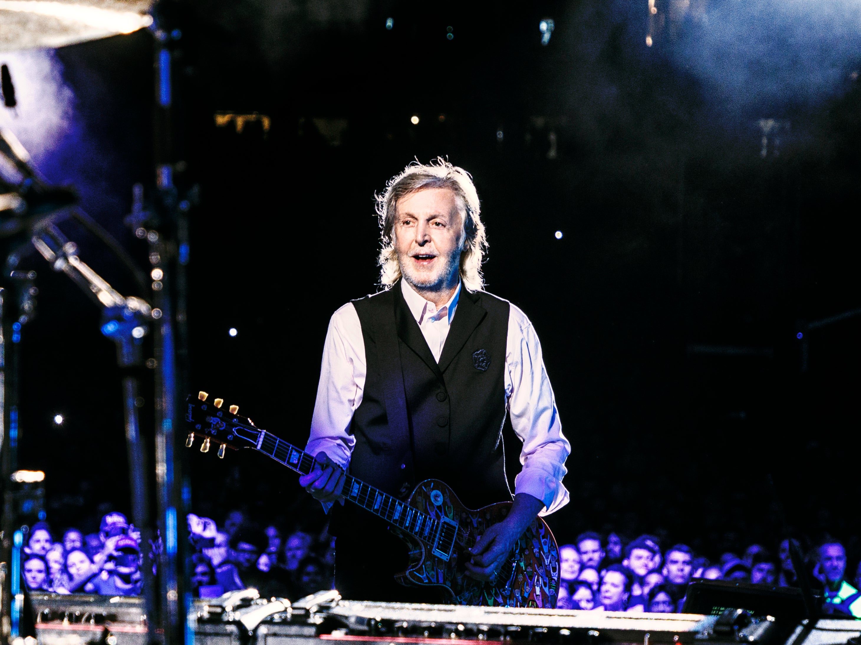 Paul McCartney plays during his Got Back tour