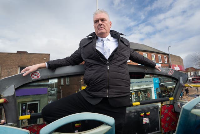 Lee Anderson MP campaigns for the Reform Party in his constituency of Ashfield, Nottinghamshire (Stefan Rousseau/PA)