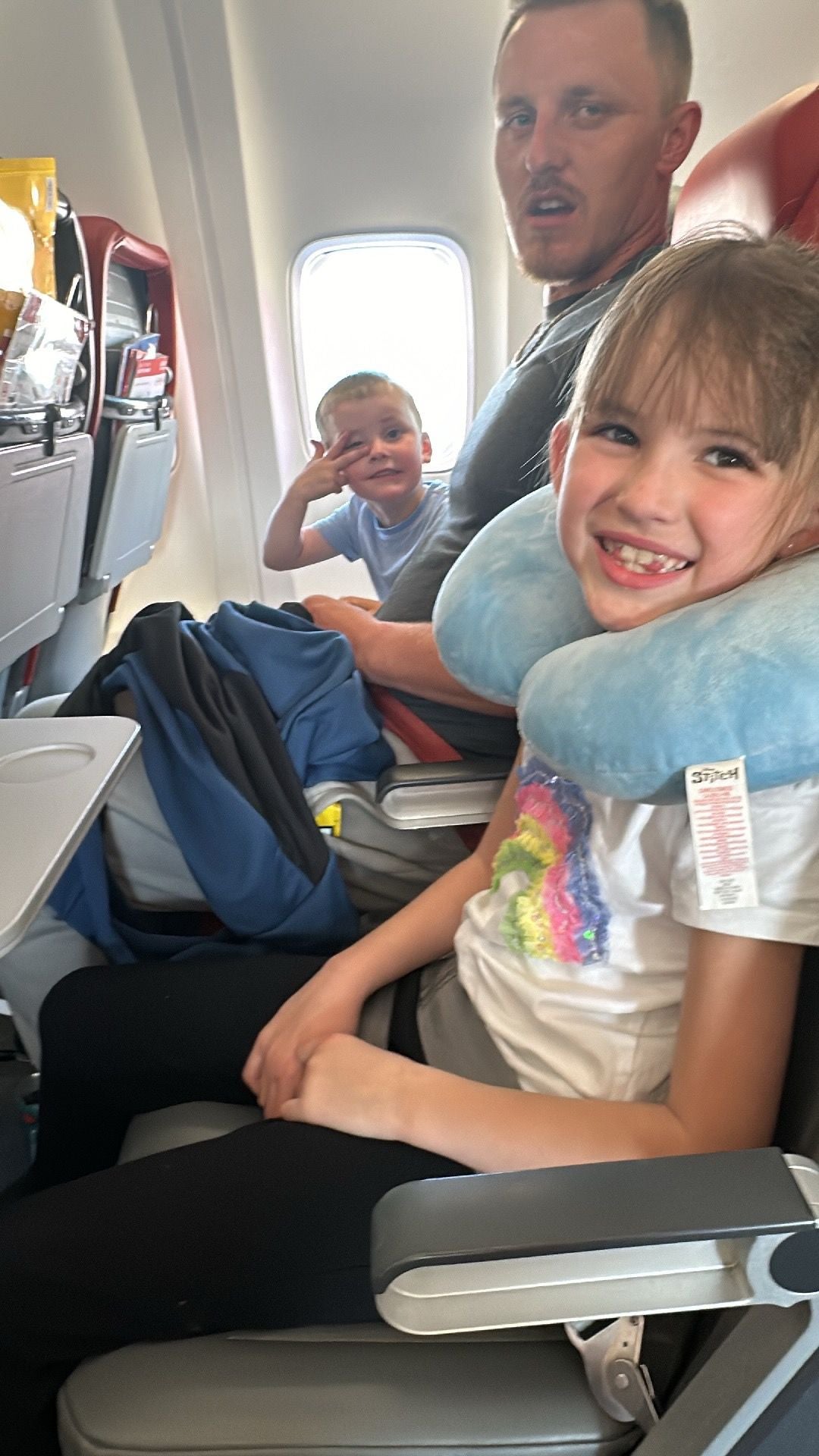 The last picture taken of Matthew on the plane to Turkey with Ruby and Roman (Collect/PA Real Life)