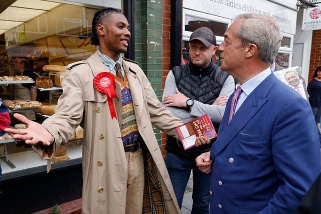 <p>File photo: Jovan Owusu-Nepaul and Nigel Farage </p>