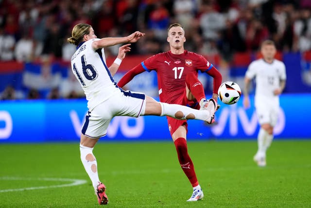 England’s Conor Gallagher sporting holes in his socks (Adam Davy/PA)