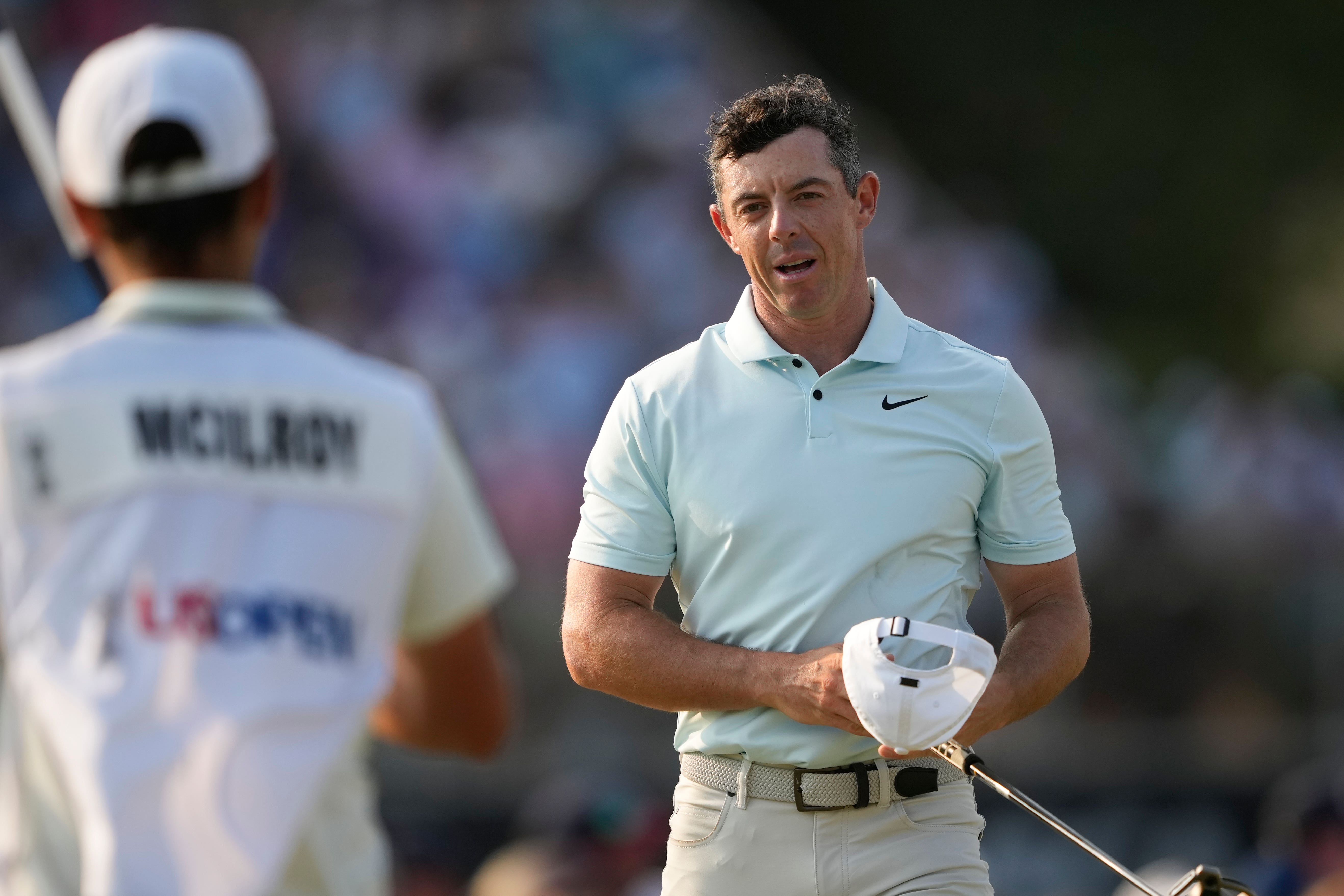 Rory McIlroy bogeyed three of the last four holes to squander his best chance of a major title since 2014