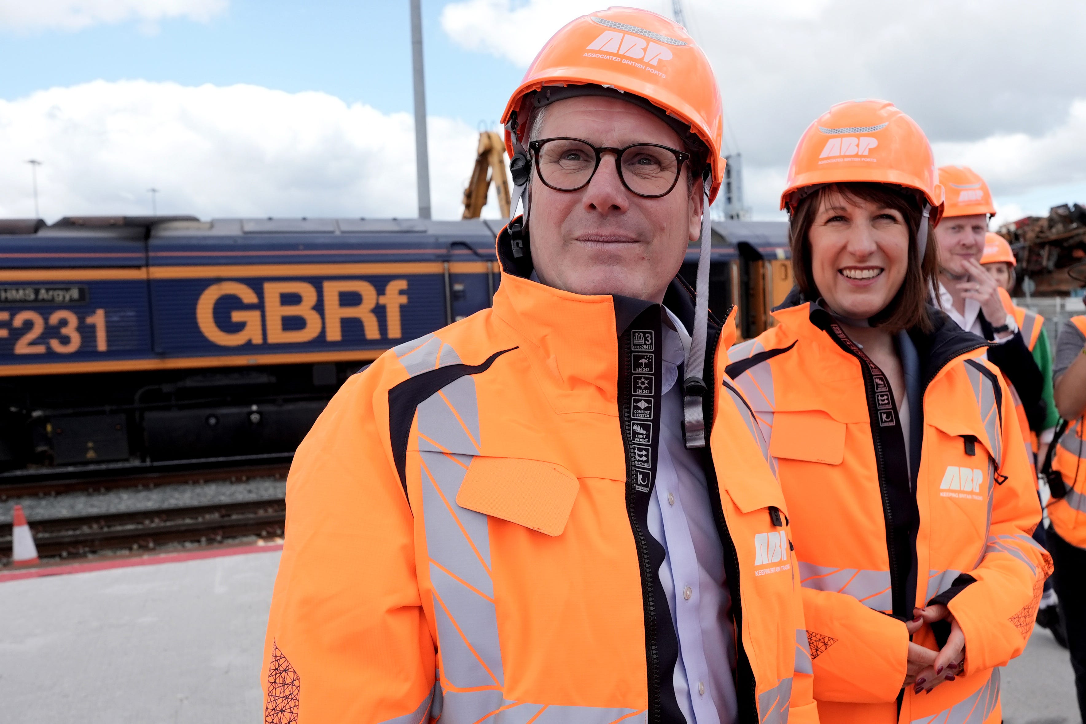Labour Party leader Sir Keir Starmer and shadow chancellor Rachel Reeves visited Ocean Gate, Eastern Docks, in Southampton (Stefan Rousseau/PA)