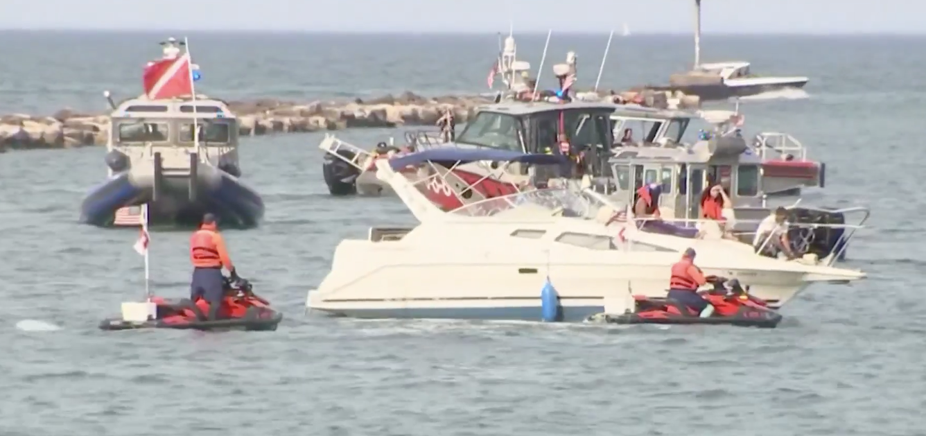 Crews are searching for a 58-year-old man who fell off a boat into Lake Michigan in Chicago