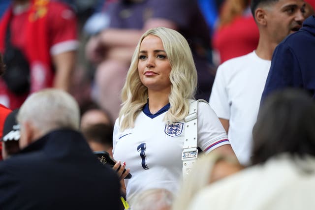 Megan Davison, wife of England goalie Jordan Pickford, at the Euros (Martin Rickett/PA)