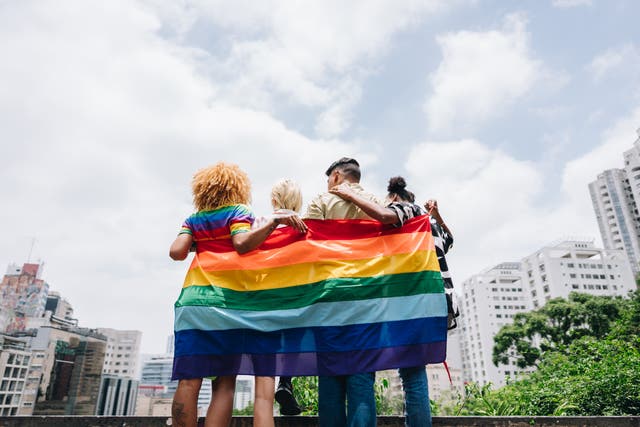 <p>You don’t have to wrap yourself in a rainbow flag to be an LGBTQ+ ally as a straight person at pride — although you can!</p>