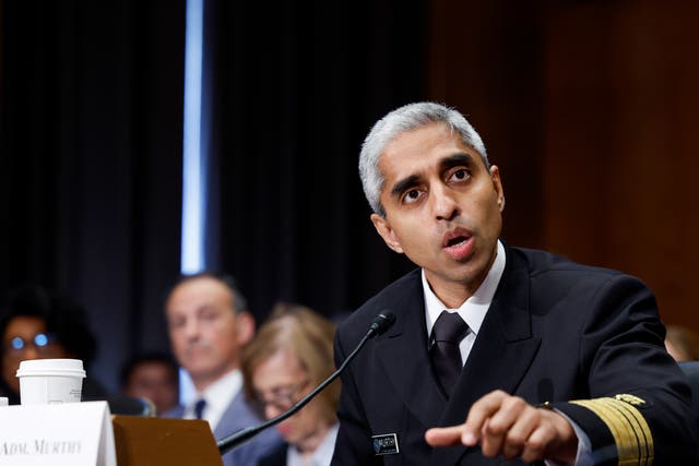 <p>US Surgeon General Vivek Murthy penned an op-ed in favor of congress issuing a surgeon general’s warning on social media </p>