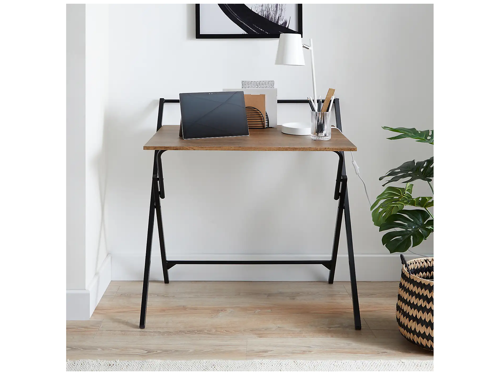 Dunelm Evelyn oak effect folding desk, best desks