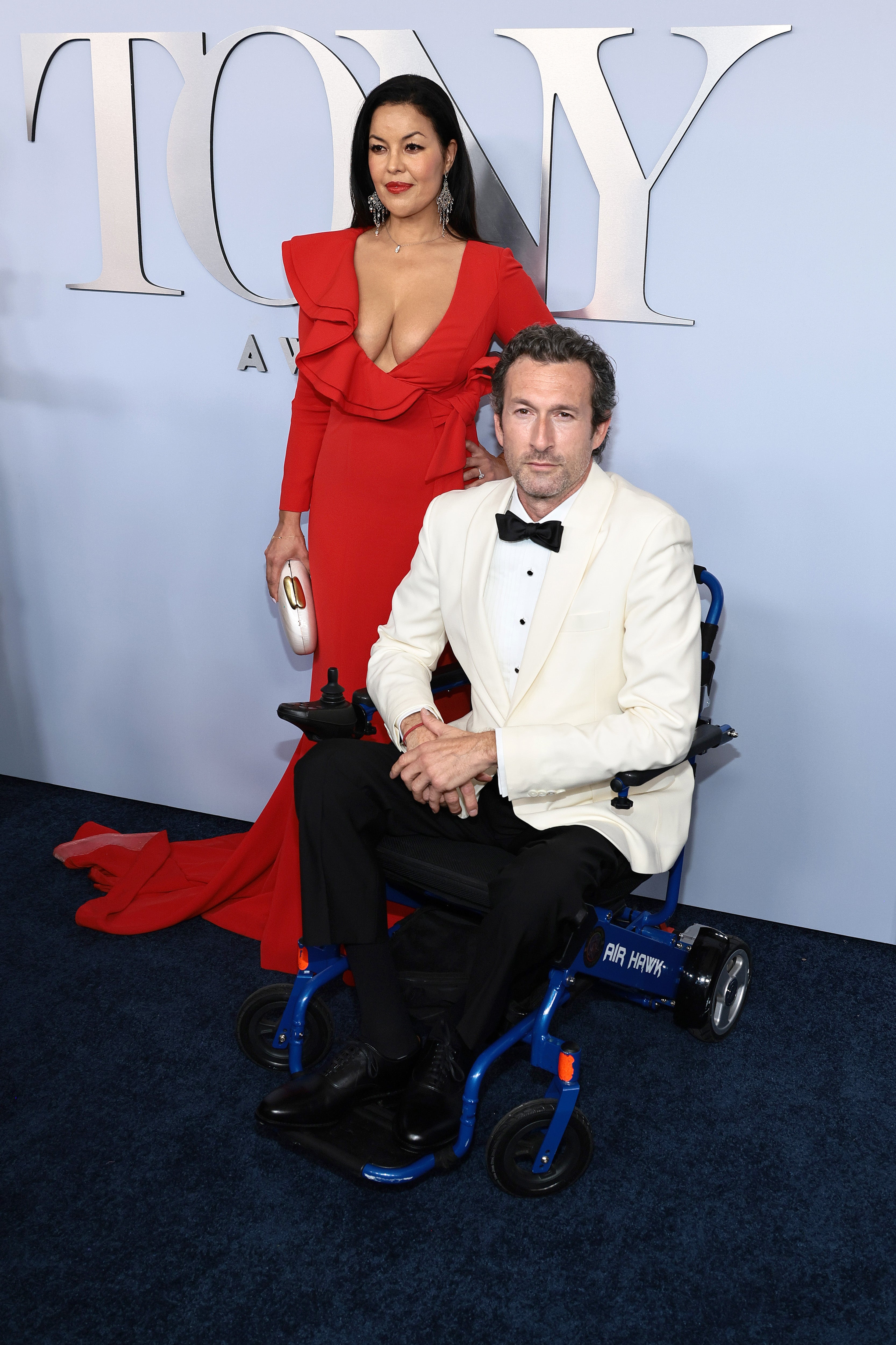 tony awards, daniel radcliffe, lou gehrig, broadway, aaron lazar attends 2024 tony awards in wheelchair months after rare disease diagnosis
