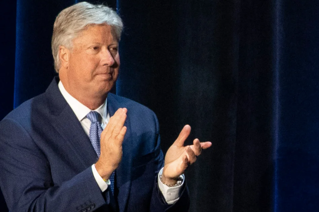 <p>Pastor Robert Morris applauds after President Donald Trump speaks at Gateway Church’s Dallas campus on June 11, 2020. Morris has since resigned from his leadership role at the church after Cindy Clemishire publicly accused him of molesting her while she was a child in the 1980s </p>