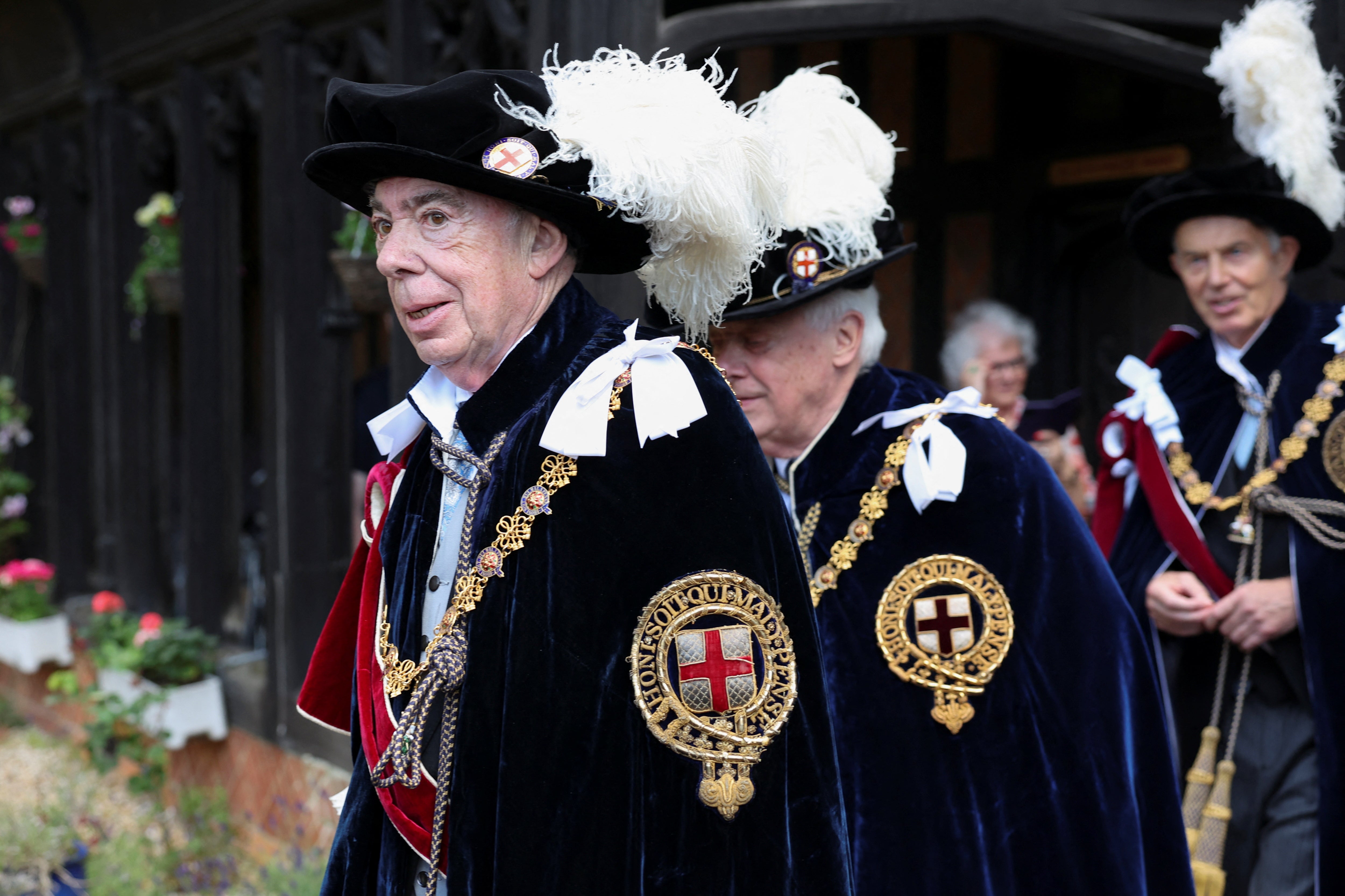 Lord Andrew Lloyd Webber arrives to attend the annual Order of the Garter Service