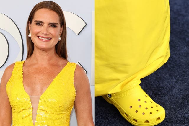 <p>Brooke Shields wears yellow Crocs to 2024 Tony Awards</p>