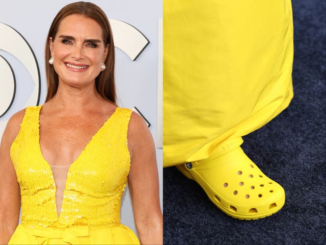 <p>Brooke Shields wears yellow Crocs to 2024 Tony Awards</p>