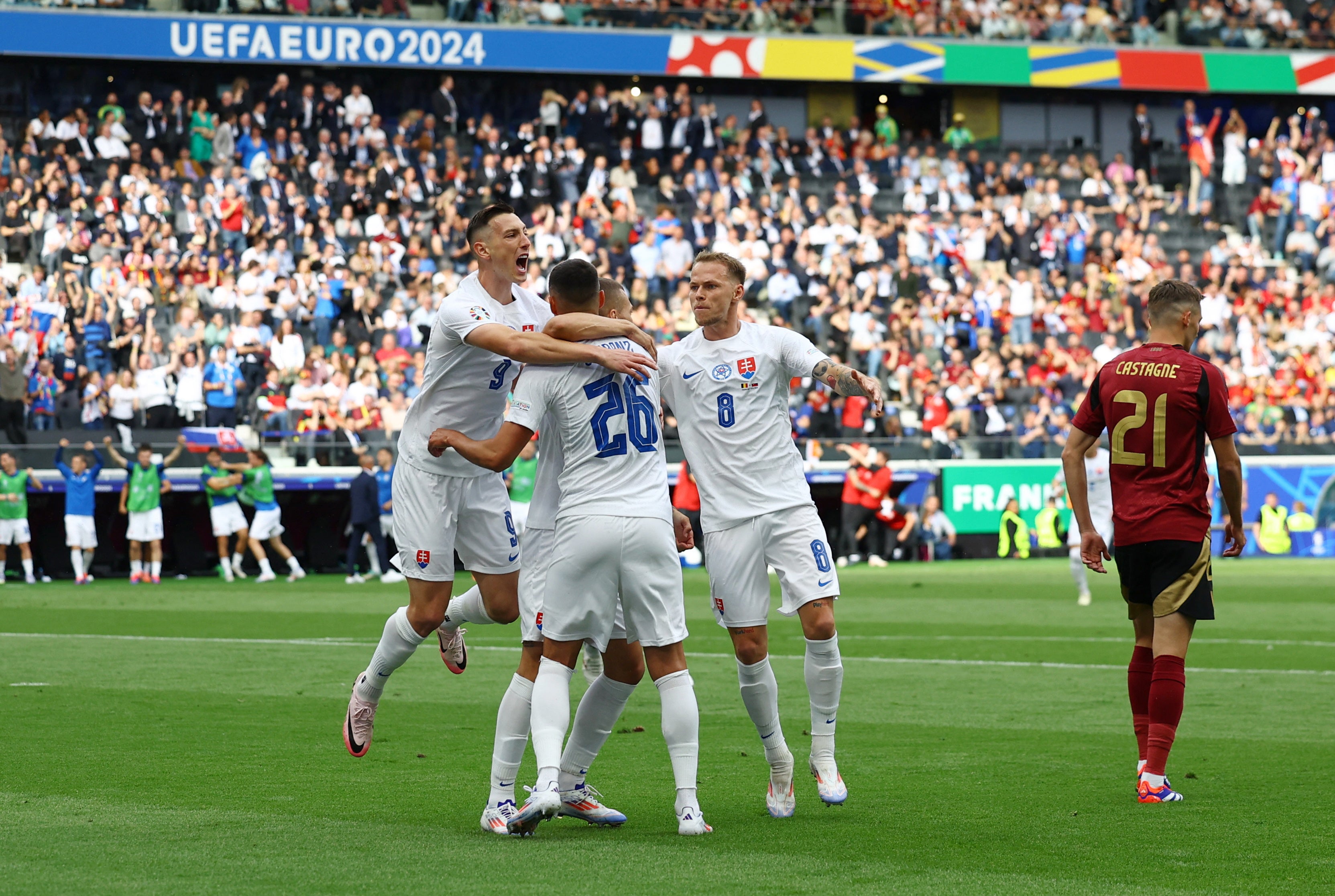 Schranz fired Slovakia ahead before the defence held on to claim a huge shock