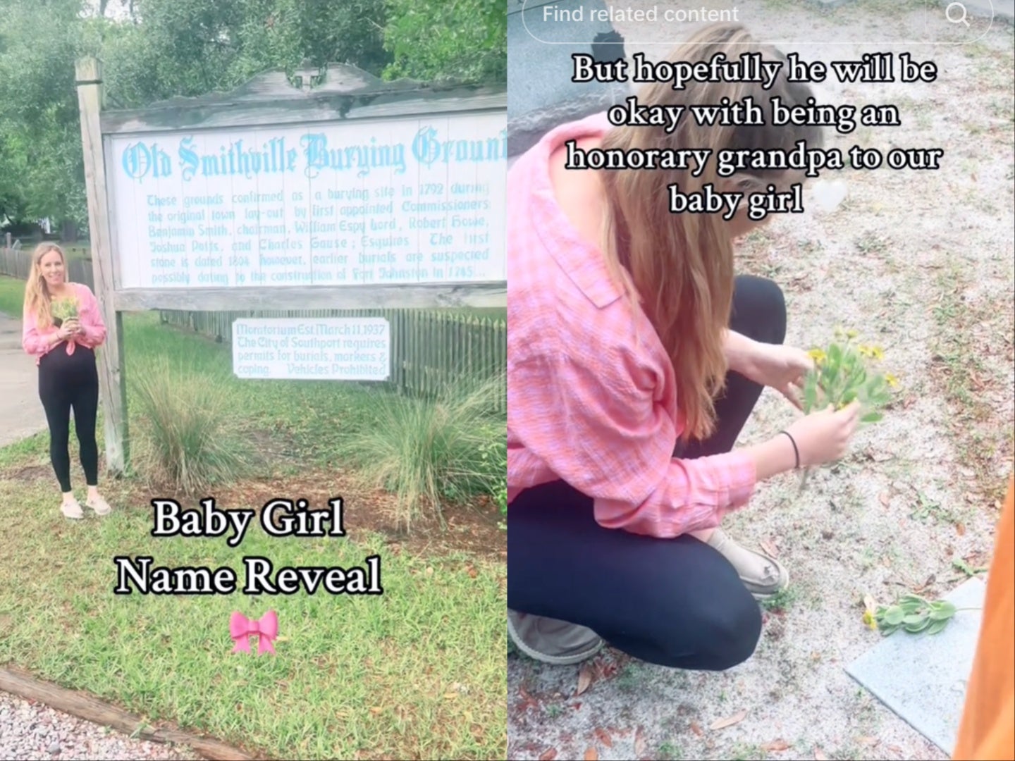 Mother who went to cemetery for baby name inspiration reveals daughter’s name