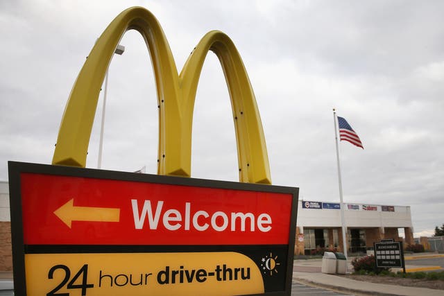 <p>A McDonald’s drive-through in Des Plaines, Illinois, October 2023</p>