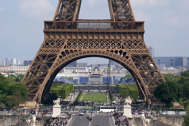 A general view of construction work near the Eiffel Tower (Adam Davy/PA)