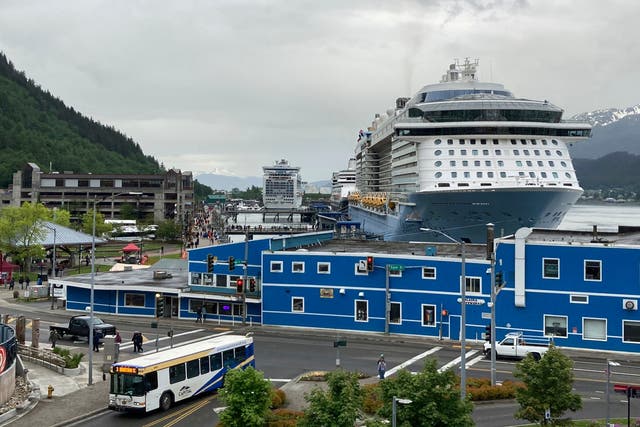 <p>Cruise ships dock in Juneau, Alaska in June 2023</p>