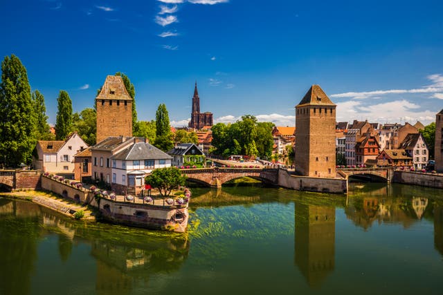 <p>The medieval town of Strasbourg </p>