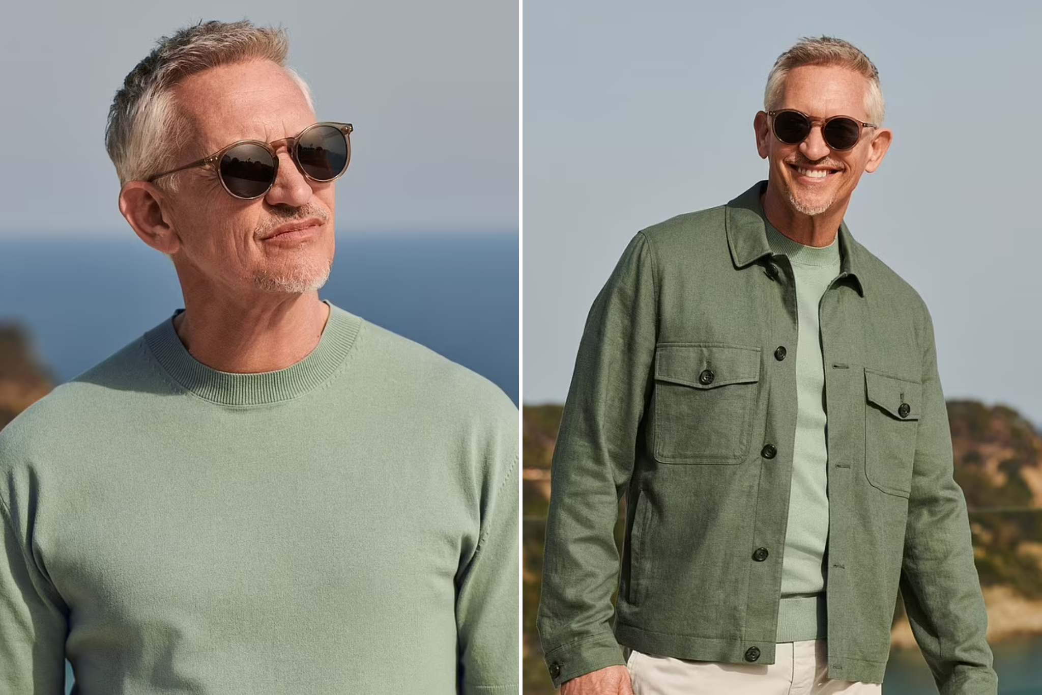 Lineker reportedly wore a green t-shirt and jacket he modeled for Next live during England's Euro 1 opener against Serbia.