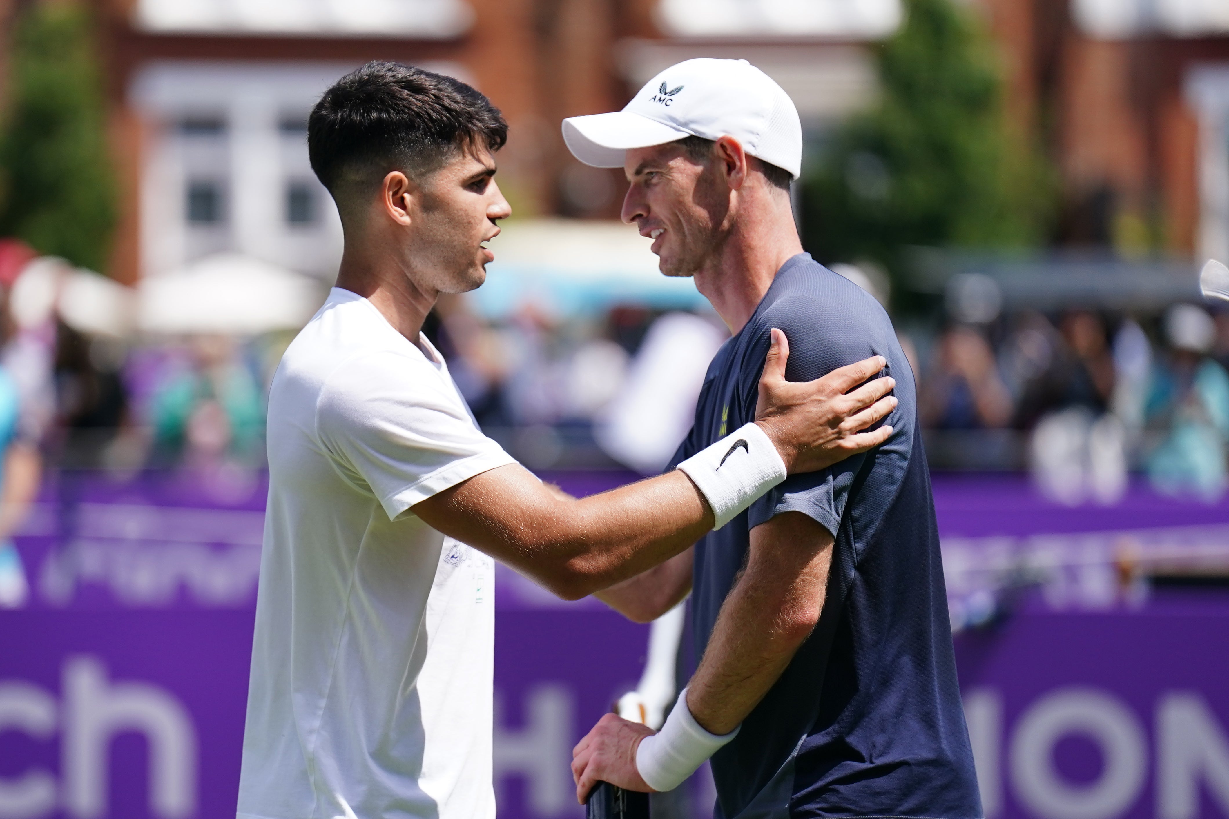 Carlos Alcaraz practice together at The Queen’s Club