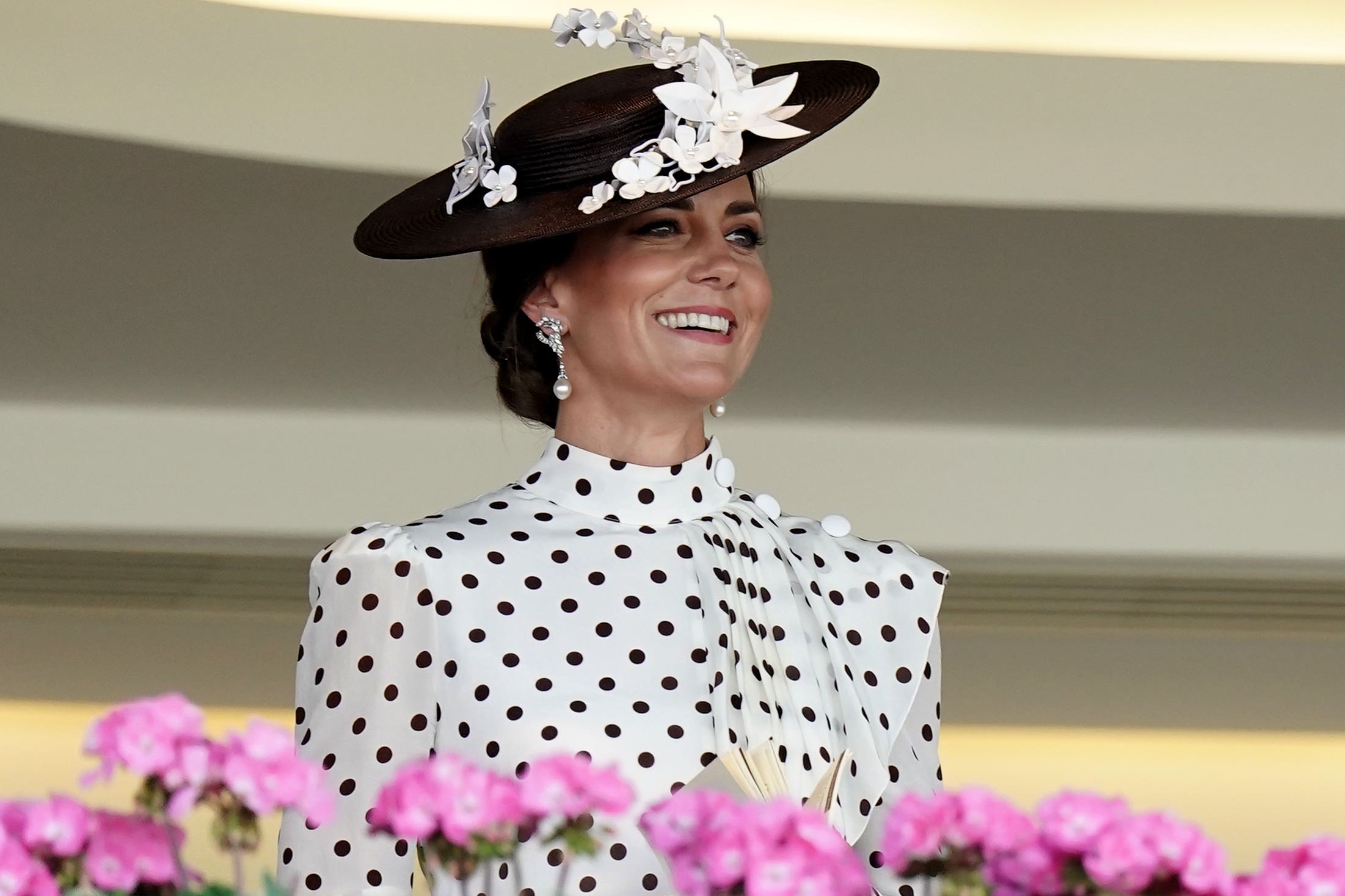 The Princess of Wales donned a classic polka-dot printed dress to Ascot in 2022 (Aaron Chown/PA)