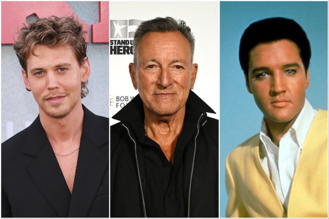 <p>Austin Butler, Bruce Springsteen and Elvis Presley</p>