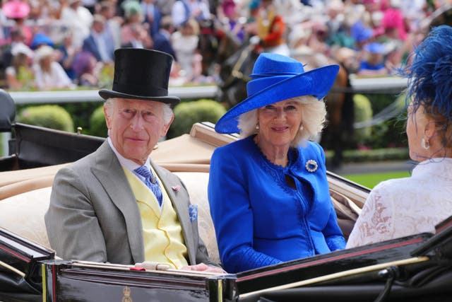 The King and Queen arrive on day one of Royal Ascot (Jonathan Brady/PA)