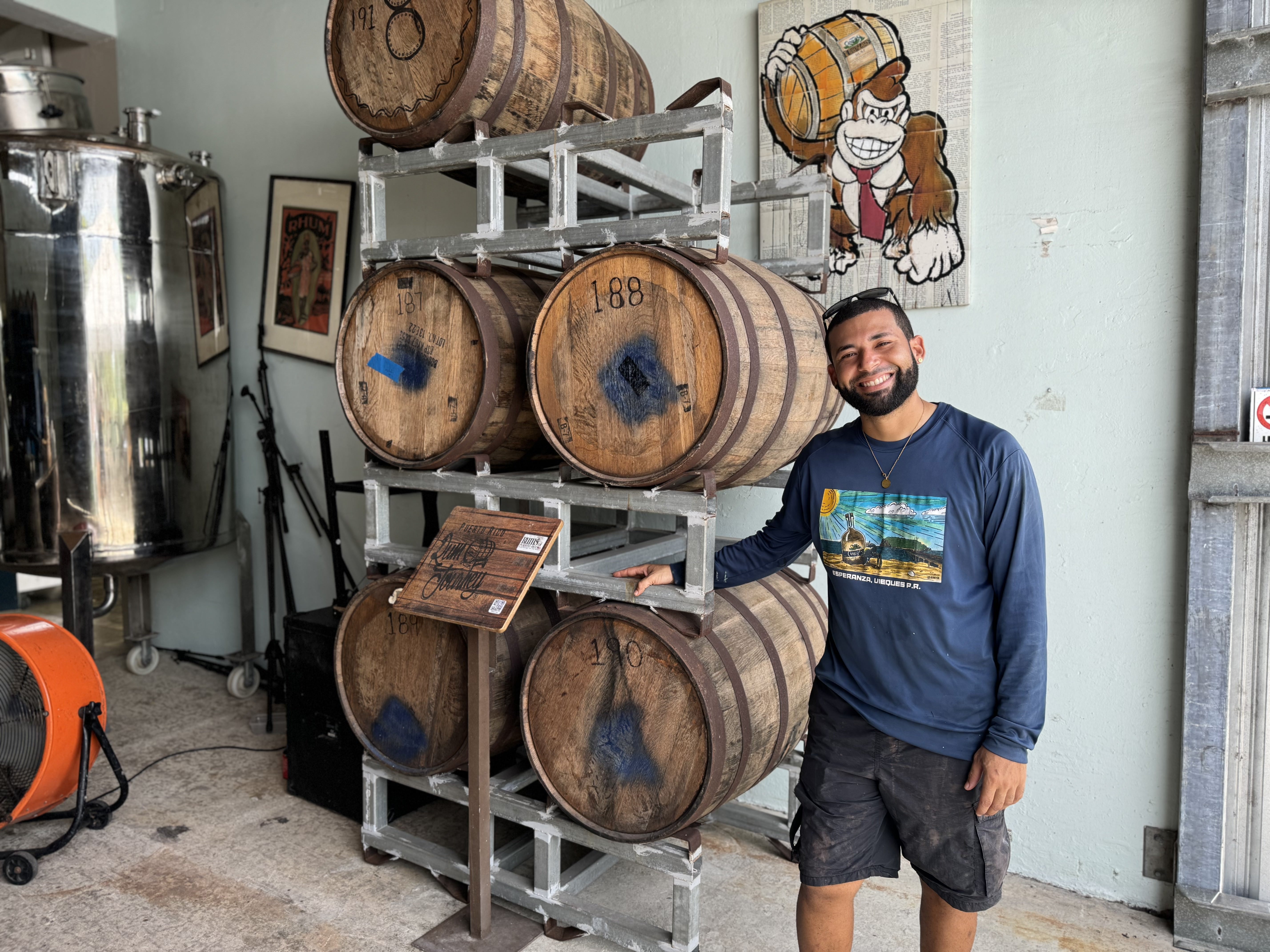 Roberto from Crab Island Rum, the island’s first artisan distillery