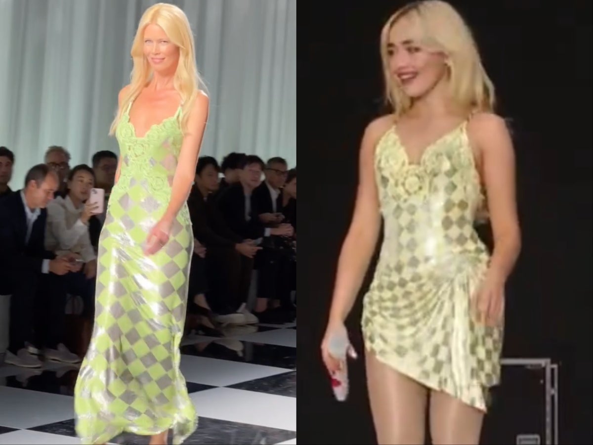 Claudia Schiffer reacts to Sabrina Carpenter wearing her iconic Versace  dress | The Independent