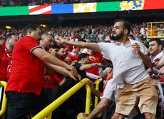 Turkey and Georgia fans fight in stands in violent scenes before Euro 2024 match