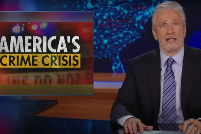 <p>Jon Stewart attacked conservatives over hysterical gun crime narrative on The Daily Show that aired on June 17</p>