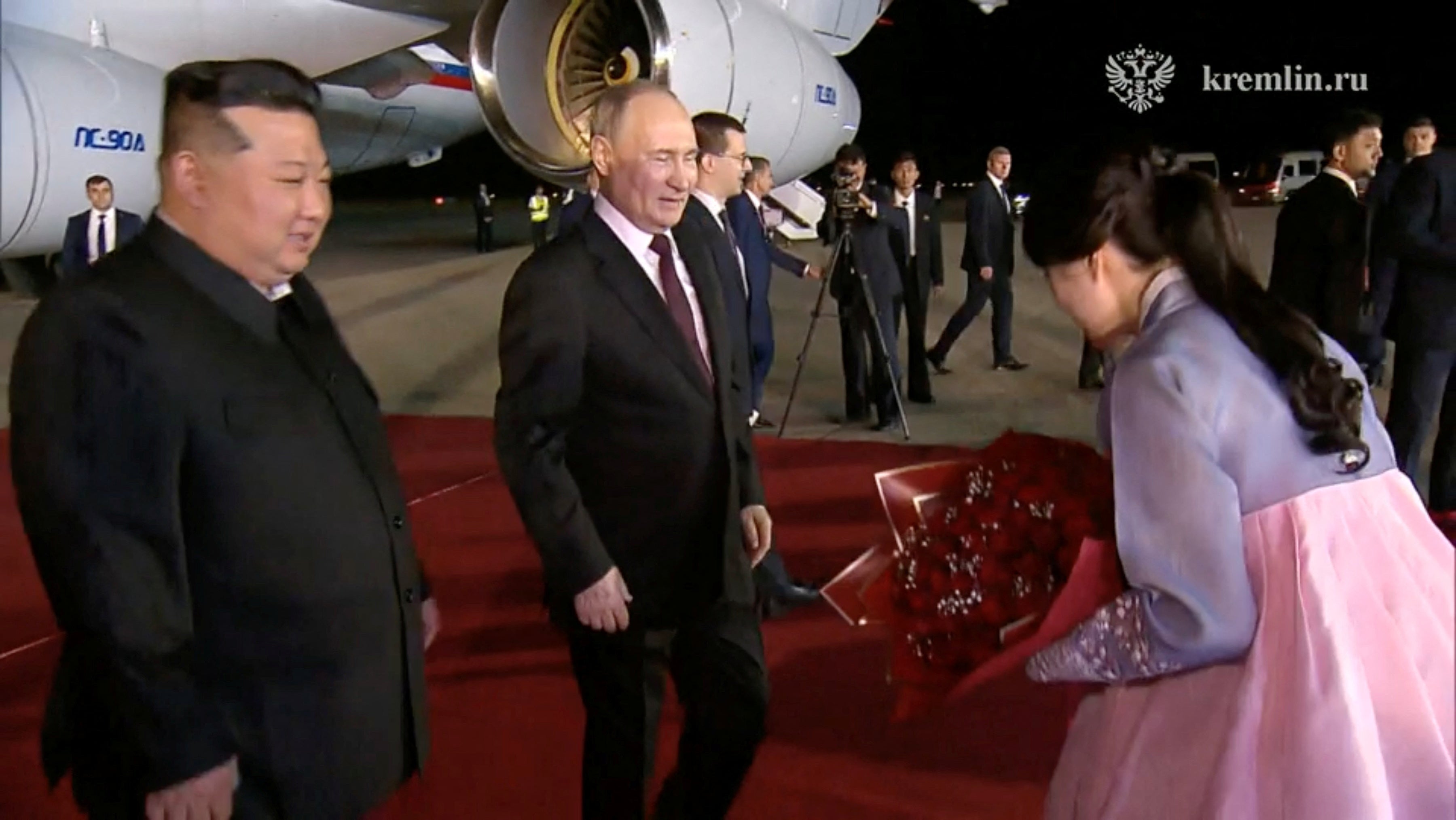 Russia's President Vladimir Putin was the centre of attention during a welcoming ceremony