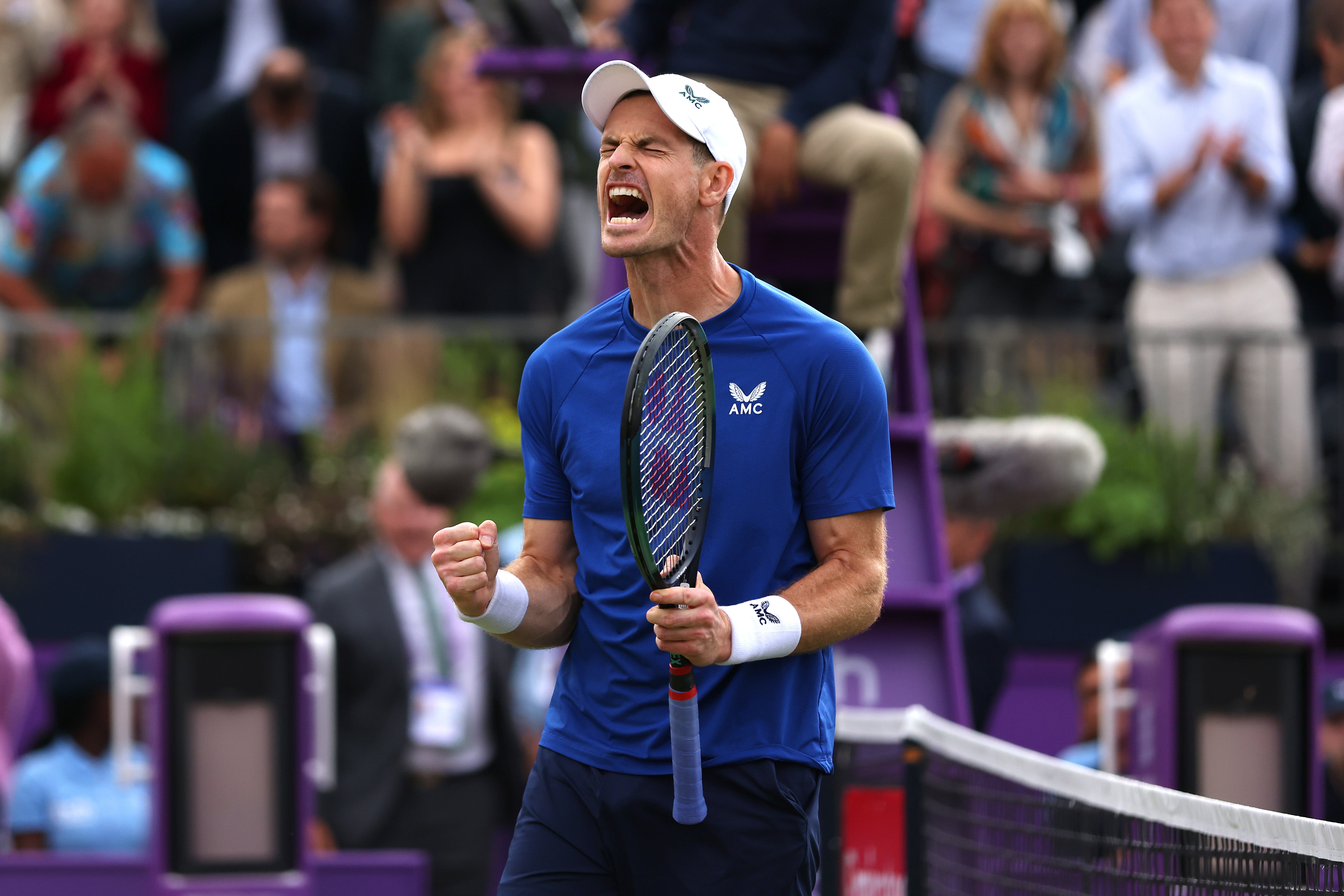 Andy Murray won his first tour-level match since March with a first-round win at Queen’s on Tuesday