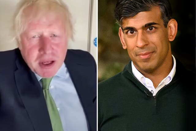 <p>Rishi Sunak has desperately put his hopes in support for Tory MPs from Boris Johnson </p>