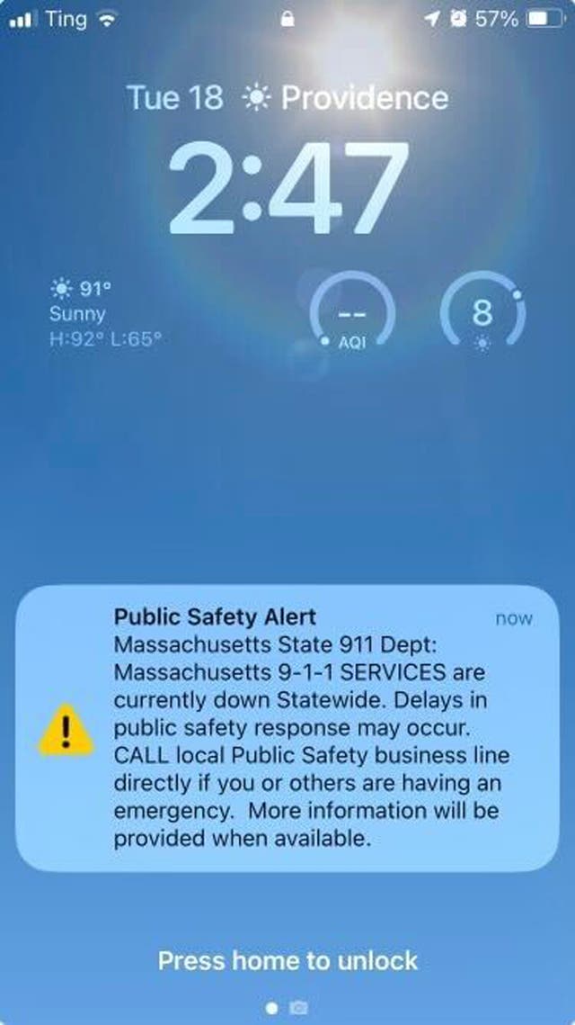 911 Outage Massachusetts