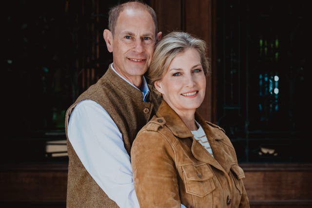 The Duke and Duchess of Edinburgh are celebrating their silver wedding anniversary, marking 25 years of married life with an affectionate new portrait (Chris Jelf/Buckingham Palace/PA)