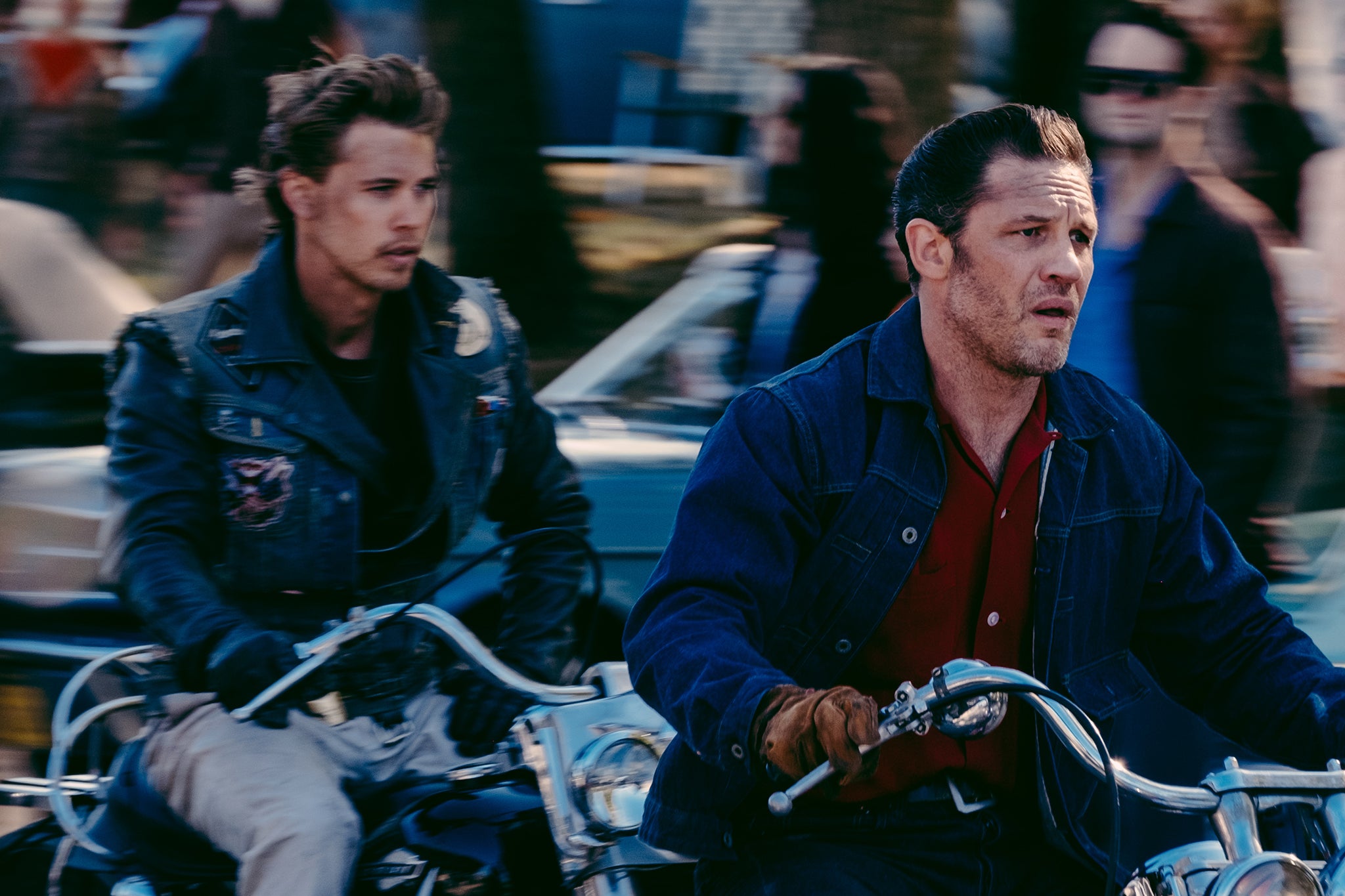 austin butler, tom hardy, jodie comer, the bikeriders review: tom hardy and austin butler lead a tough, tender american tragedy