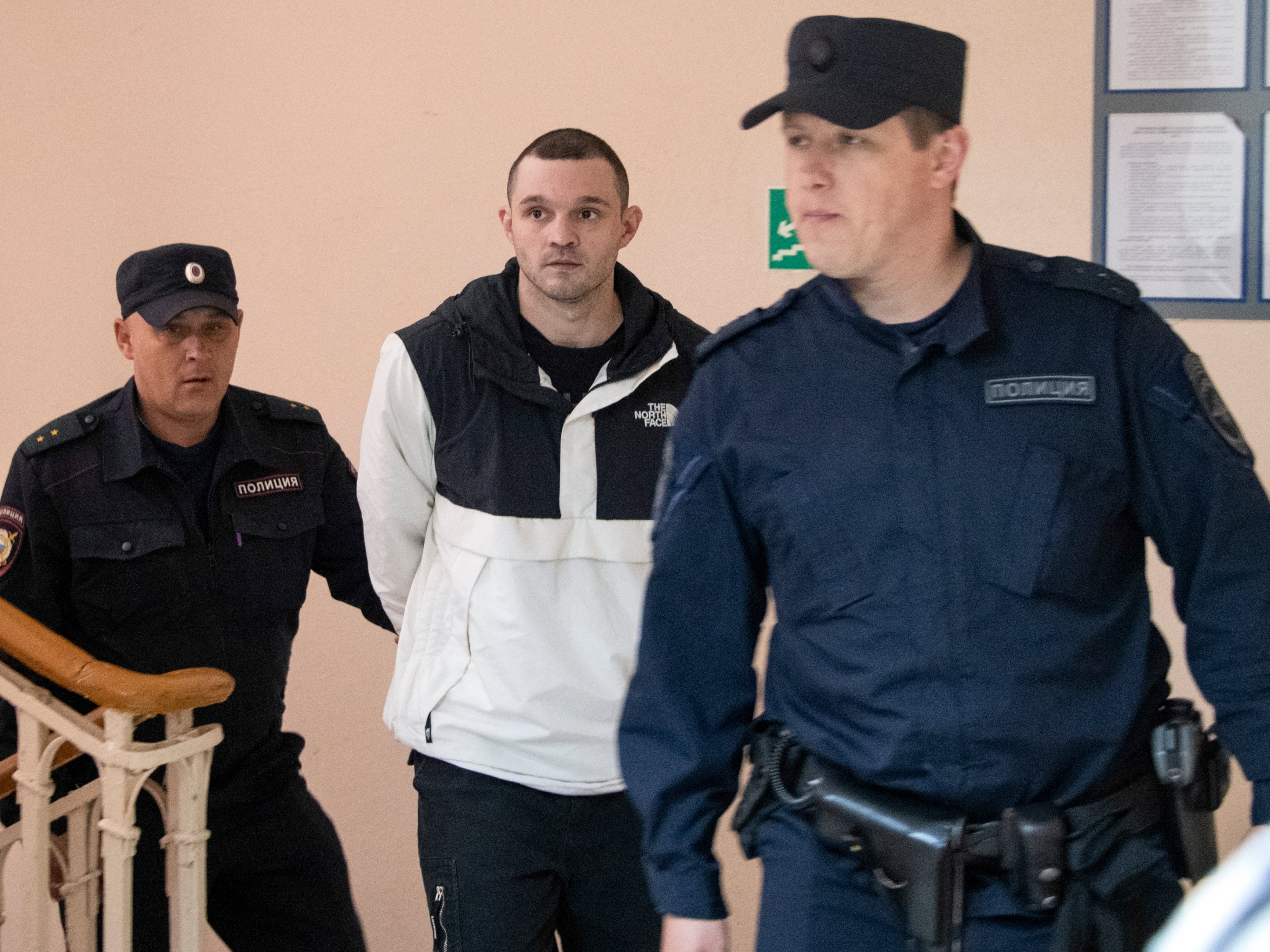 US Army Staff Sergeant Gordon Black is escorted to a courtroom in Vladivostok, Russia, on 6 June 2024